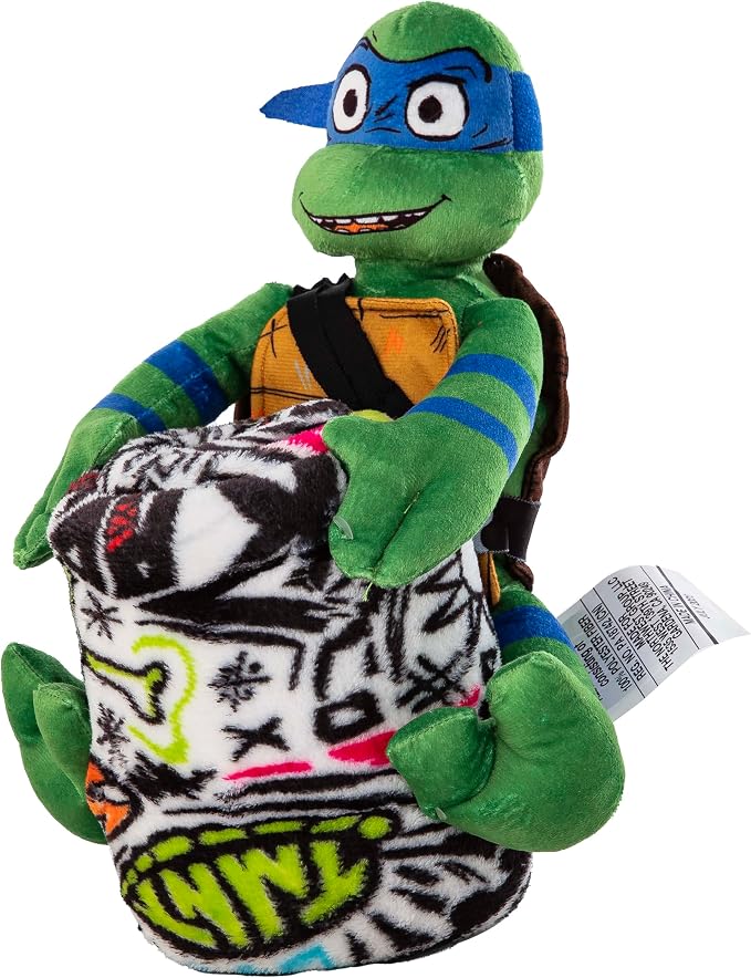 Northwest Teenage Mutant Ninja Turtles Character Hugger Pillow & Silk Touch Throw Blanket Set, 40" x 50", Sketched Out
