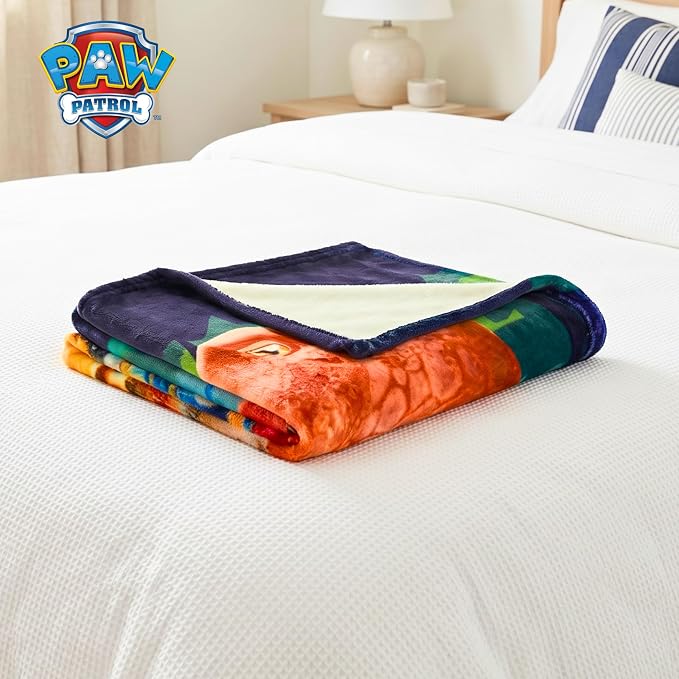 Paw Patrol Dino Movie Throw Blanket 60 in x 46 in – Soft Cozy Plush for Couch, Bed & Travel, Collectible Gift (Officially Licensed Product) by Franco