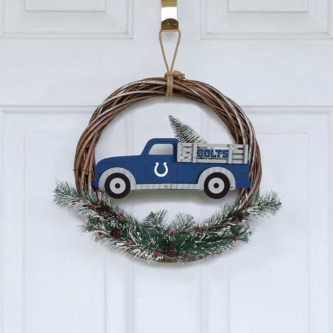 FOCO NFL Unisex-Adult NFL Team Logo Holiday Wreath with Truck