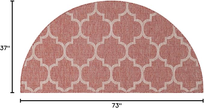 Unique Loom Outdoor Trellis Collection Area Rug (3' 1" x 6' 1" Hearth Rust Red/Ivory)
