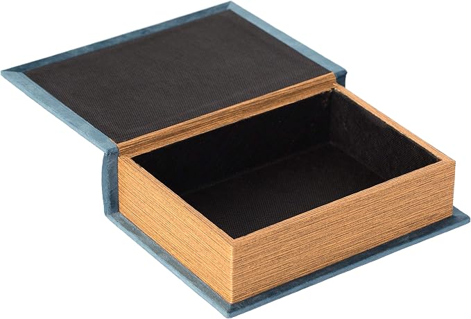 Vintiquewise Decorative Vintage Book Shaped Trinket Storage Box - Blue