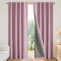 Joydeco Blackout Curtains for Bedroom - 108 Inch Long 100% Light Blocking 2 Panels Set Pink Drapes, Thermal Insulated Room Darkening Curtains, Linen Textured for Living Room, Rod Pocket & Back Tabs