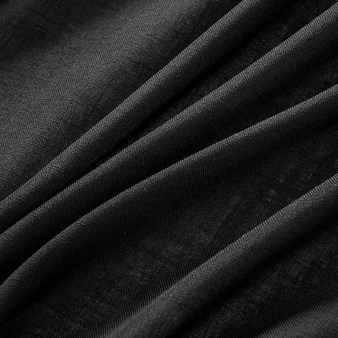 MIULEE Black Linen Curtains 96 Inch Length 2 Panels - Image 4