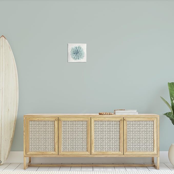 Coral Ball Blue Sea Beach, 12 x 12 Inch Mounted Print on Wall Plaque | Stupell Industries | 12 x 12 Inches, Easy to Hang and Sturdy, Made in USA, by Caroline Kelly