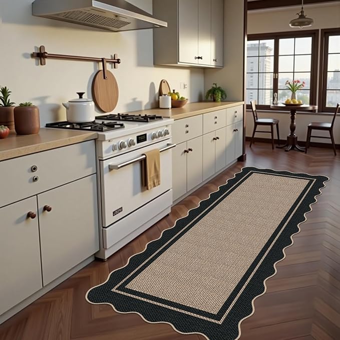 Easy Jute Runner Rug 2x6, Brown Indoor Outdoor Carpet, Washable Non-Slip Floor Mat for Entryway Hallway Kitchen Porch