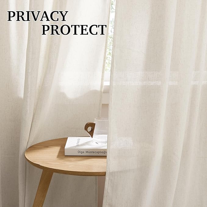 RYB HOME Linen Curtains 84 inches - Image 4
