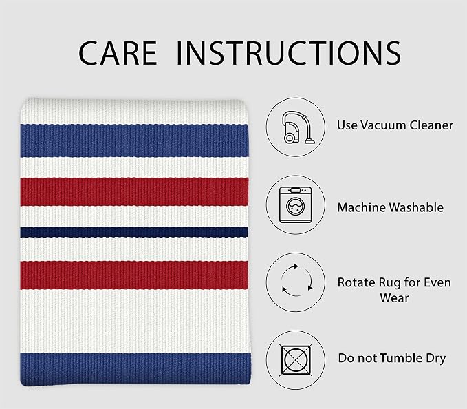 IOHOUZE 2.3'x3.6' Red White Blue Front Door Rug, USA 250th Anniversary Patriotic Doormat, Washable Front Porch Welcome Mat for Memorial Day, 4th of July, and Independence Day Entrance Outdoors Decor