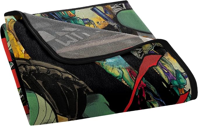 Northwest Teenage Mutant Ninja Turtles Micro Raschel Throw Blanket, 46" x 60", Raph Attack