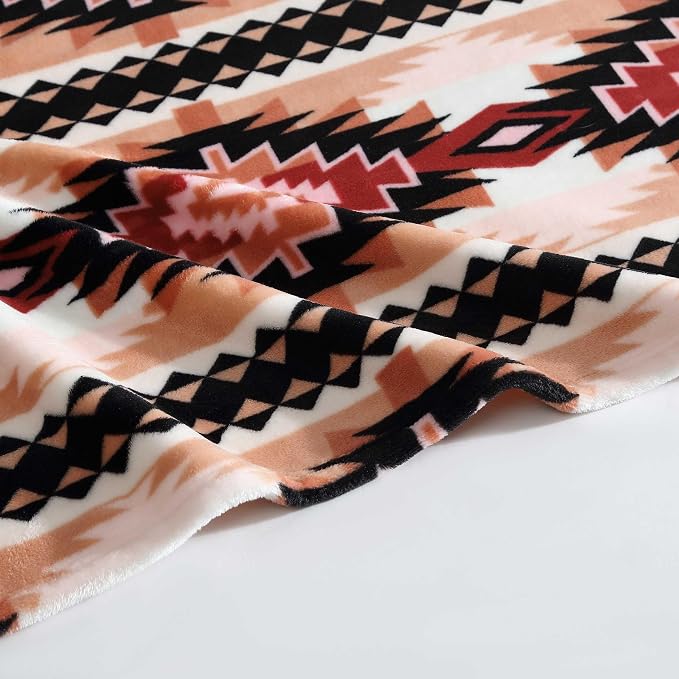 Wrangler - Blanket, Super Soft Plush Bedding, Yellowstone Inspired Throw Blanket for Couch or Bed (Plains Creek Pink, 50" x 70")