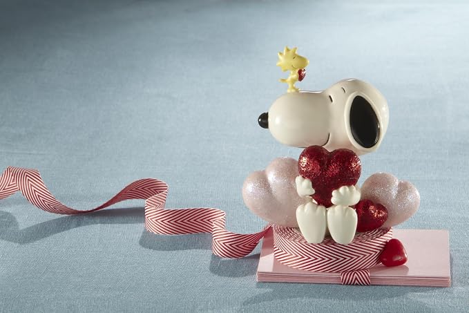 Lenox Peanuts Snoopy Love Valentine's Day Figurine | hand-painted ivory china with gold accents | 4.75 inch height | collectible gift for snoopy fans, gift for women
