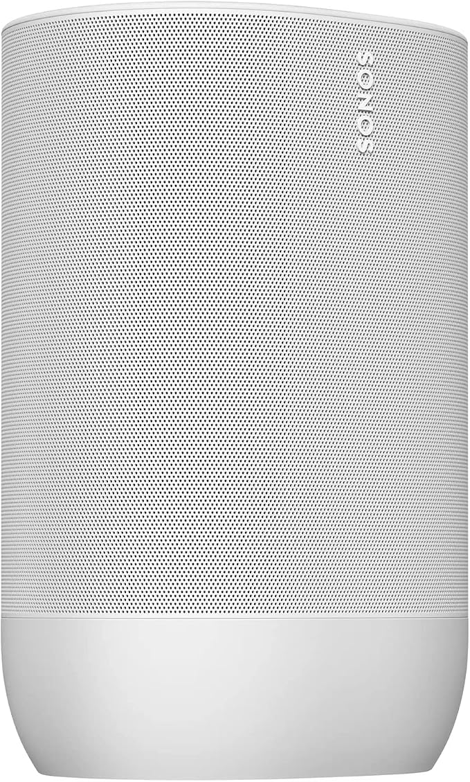 Sonos Move - Battery-Powered smart Speaker, Wi-Fi and Bluetooth with Alexa Built-in - Lunar White