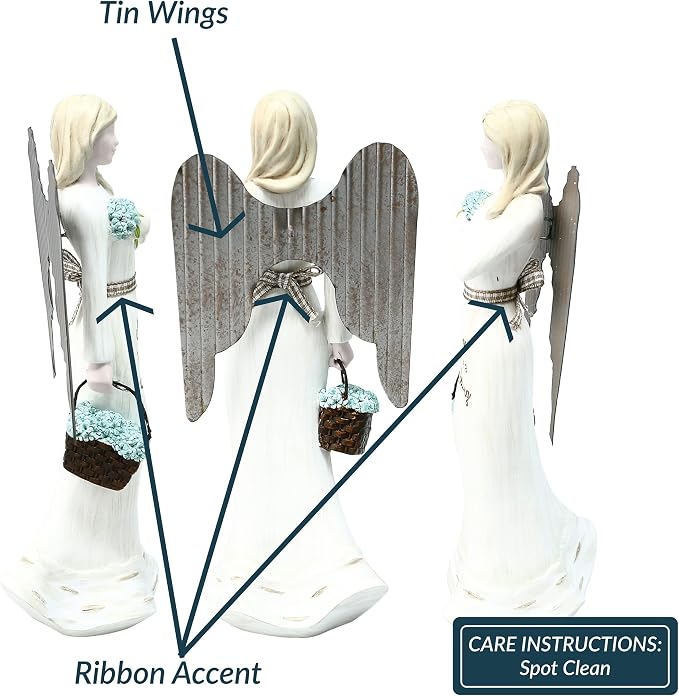 Pavilion - 7.5" Angel Figurine - Mom You are A Blessing - Simplistic Rustic Modern Farmhouse Statue
