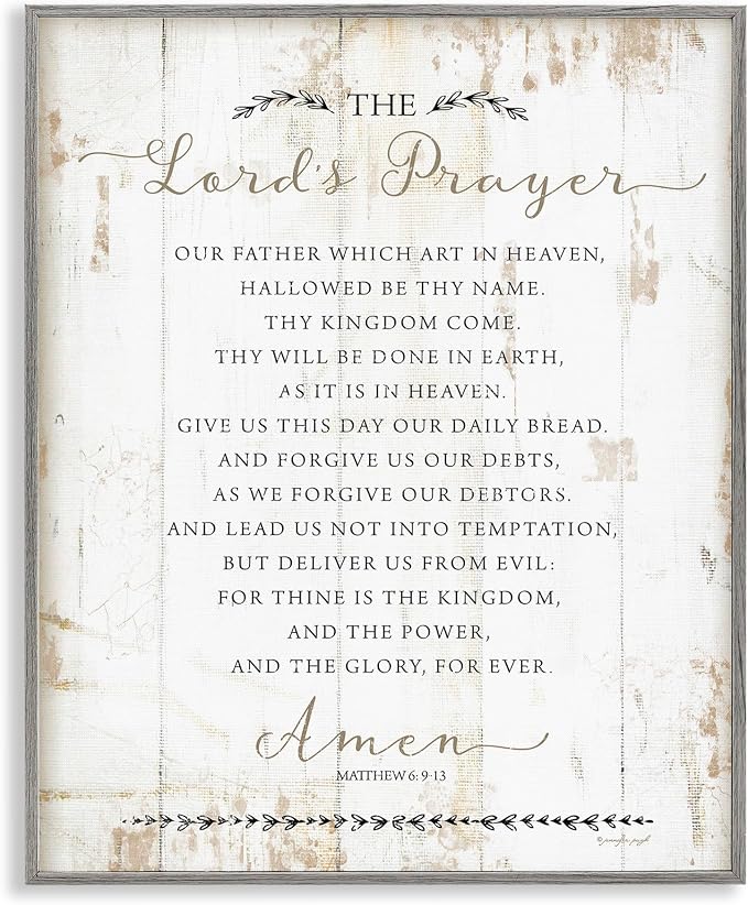 Rustic Prayer Herringbone Faith, 24 x 30 Inch Framed Giclée Print | Stupell Industries · By Jennifer Pugh · Ready to hang · Giftable for home decor · Made in USA
