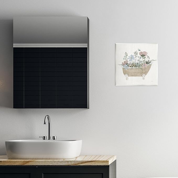 Stupell Industries Rustic Botanicals in Tub Wall Plaque Art, design by Janet Tava, 12 x 12 | Stupell Industries | 12 x 12 Inches, Easy to Hang and Sturdy, Made in USA, by Janet Tava