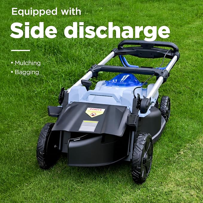 21" Cordless Lawn Mower, 80V Self-Propelled Mower with 2×4.0Ah Battery & Charger, Ultra-Quiet Motor for Medium-to-Large Yards, Lawn Care, Backyard Maintenance