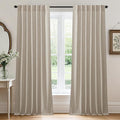 RYB HOME Natural Beige Linen Sheer Curtains 72 inches Long by RYBHOME