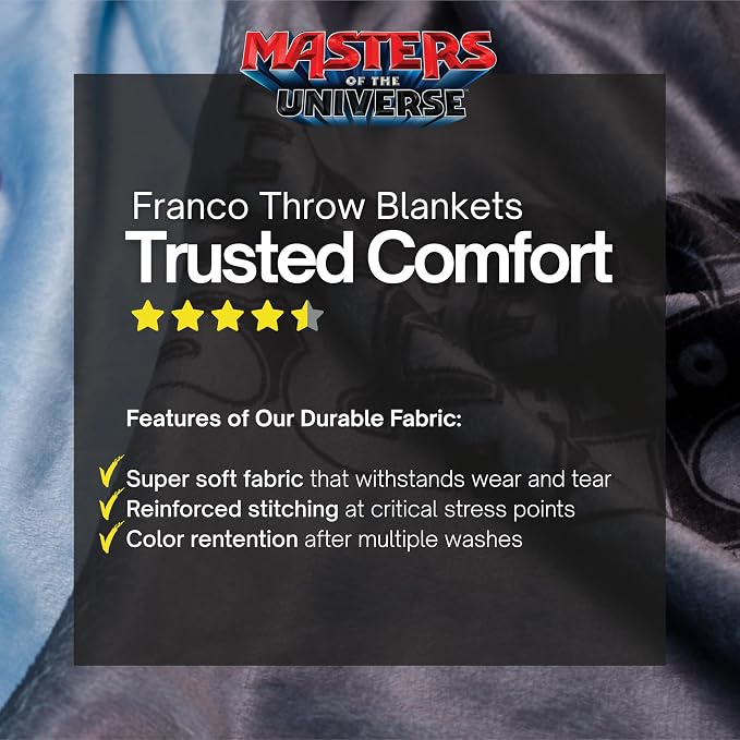 Masters of the Universe Movie Skeletor Throw 60" x 46", Soft Cozy Plush Blanket for Couch, Bed & Travel, Collectible Gift (Officially Licensed Product) by Franco