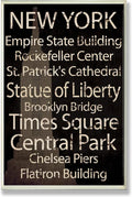 Stupell Home Décor New York Landmark Typography Rectangle Wall Plaque, 10 x 0.5 x 15, Proudly Made in USA