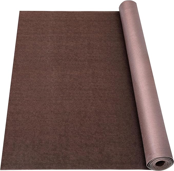 Grefinity Marine Carpet,5 FT x 20 FT Brown Indoor Outdoor Carpet 0.2" Thick Boat Rug with Water-Proof TPE Backing for Home, Patio, Porch, Deck
