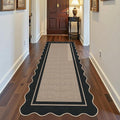 Easy Jute Runner Rug 2x6, Brown Indoor Outdoor Carpet, Washable Non-Slip Floor Mat for Entryway Hallway Kitchen Porch