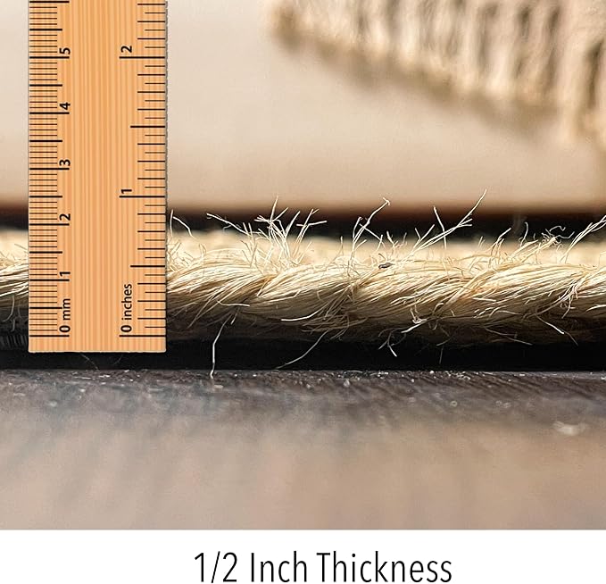 Chardin home Hand Woven Natural Jute Braided Area Rug – 6x9 Feet Oval | Vintage Boho Reversible Rug for Living Room, Bedroom, Dining Area, Entryway | Farmhouse Natural Fiber Floor Covering