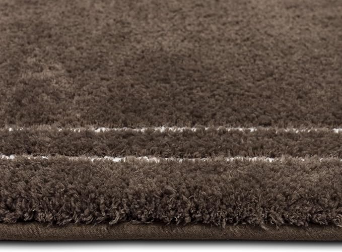 Mohawk Home Corona Casual Geometric Dark Brown 1' 8" X 2' 10" Machine Washable Bath Mat Perfect for Bathroom