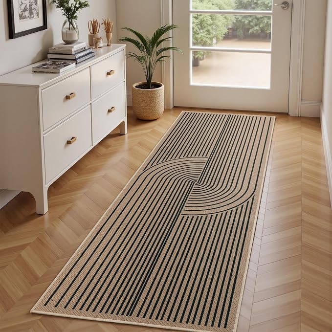 EDIMENS 2x6 Runner Rug Easy Jute Washable Kitchen Indoor Outdoor Non Slip | Rugs for Kitchen Floor Runner Rug for Laundry Balcony Low Pile Rugs Rainbow Carpet for Hallway Runner 6ft Entry