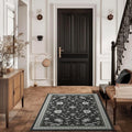 EVERGRACE Area Rugs for Living Room 3x5, Boho Floral Faux Wool Indoor Outdoor Rugs, Washable Rugs for Bedroom Entryway Dining Room Hallyway, Low Pile Floor Mat Carpet for Home Decor, Ebony Black