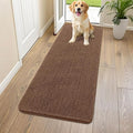 Smiry Dog Door Mat for Muddy Paws 59x24, Absorbent Dirt Trapper, Non-Slip Washable Chenille Entryway Rug for Inside Floor, Mocha, Classic Solid