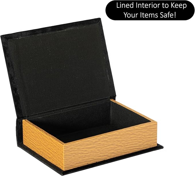 Vintiquewise Decorative Vintage Book Shaped Trinket Storage Box - Black
