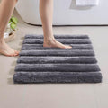 Madison Park Tufted Pearl Channel Absorbent Bathroom Rugs Non Slip Washable Bath Mat Shaggy Rugs For Bathroom Bedroom Plush Thick Soft Machine Wash Rubber Back Grey 17x24" 1 Piece
