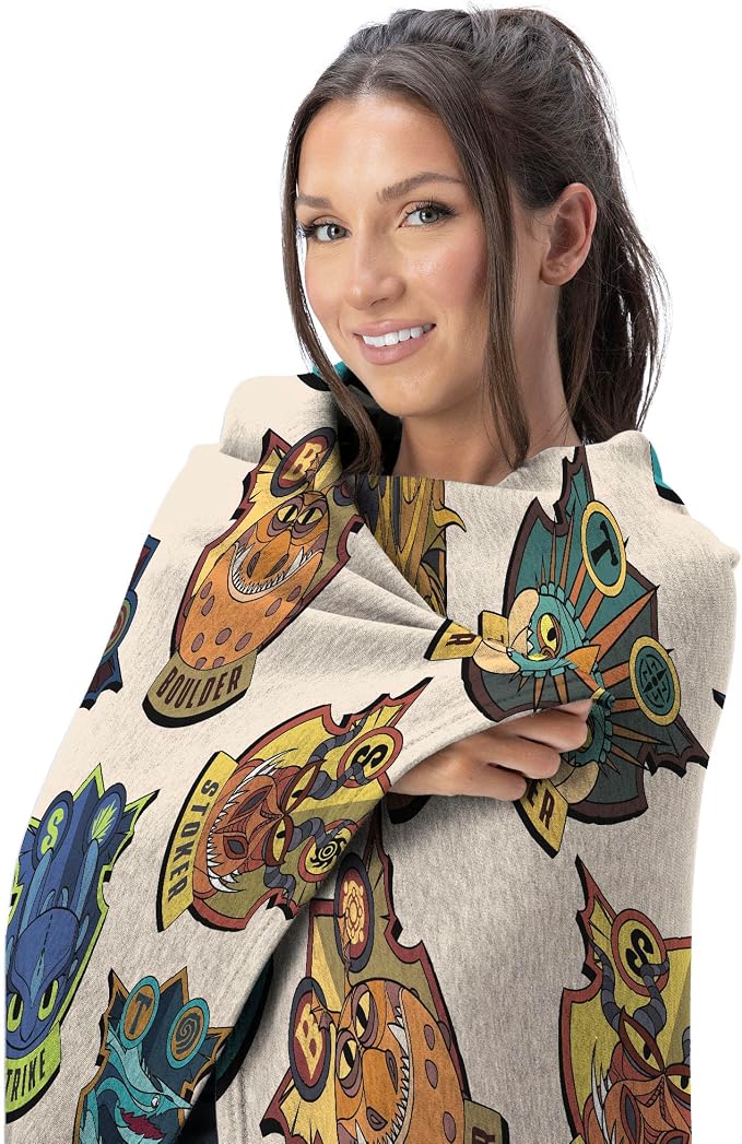 Northwest How to Train Your Dragon Dragon Badges Silk Touch Throw Blanket 60x80 inches