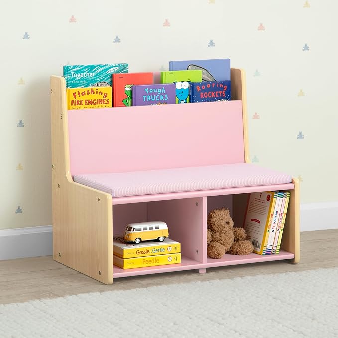 Delta Children - GapKids Reading Nook with Padded Bench - Greenguard Gold Certified, Blush Pink
