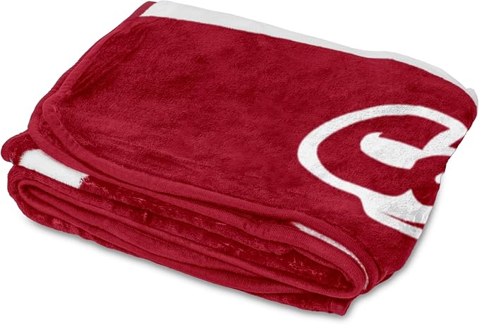 Logo Brands NCAA Raschel Throw Blanket – 50 x 60 Soft Fleece Blanket, Officially Licensed Collegiate Design, Cozy Throw for Tailgating, Game Day, & Home Décor