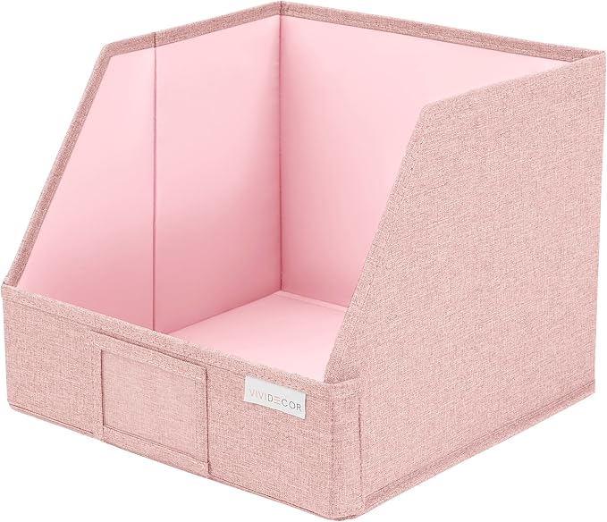 VIVIDECOR Open Front Trapezoid Closet Bins, Storage Baskets for Closets