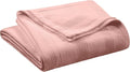 Vellux 100% Cotton Blanket, Queen, 90x90, Pink Clay | Soft, Breathable Knit, Lightweight, All Season, Machine Washable, Oeko-Tex Certified, Hotel Quality