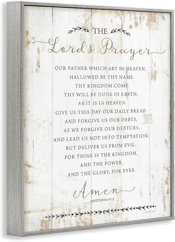 Rustic Prayer Herringbone Faith, 24 x 30 Inch Framed Giclée Print | Stupell Industries · By Jennifer Pugh · Ready to hang · Giftable for home decor · Made in USA