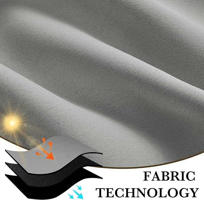 RYB HOME 100% Blackout Short Curtains for Small Window, Thermal Insulated Total Room Darkening Noise Reducing Curtains for Kitchen Bathroom Basement, 42 inches Wide by 36 inches Long, Silver Grey