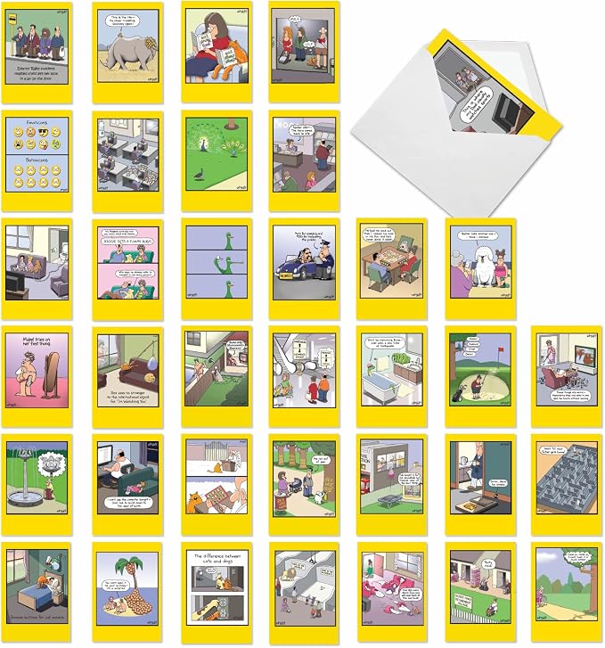 NobleWorks 36 Witty Boxed Card Funny Birthday Cards Style Assorted Whyatt Thoughtful Wishes Bulk Box Set Whyatt's Thoughtful Wishes for Men and Women AC9378BDG-B1x36