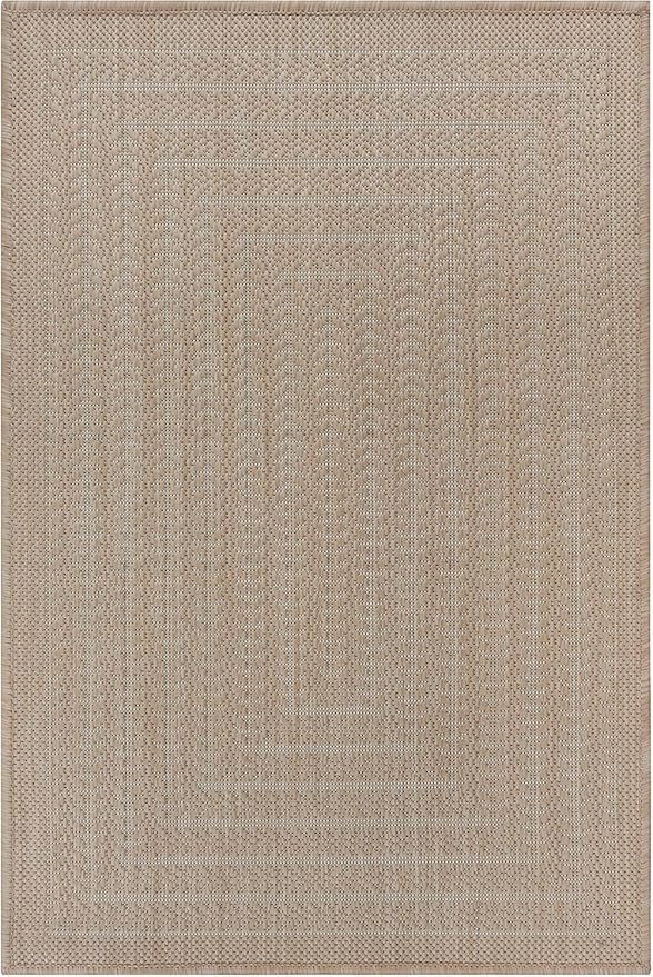Adiva Rugs Outdoor Indoor Area Rug, Weather Resistant, Easy to Clean, Stain Resistant Floor Mat for Dining Room, Backyard, Deck, Patio (Natural Beige, 9' x 12')