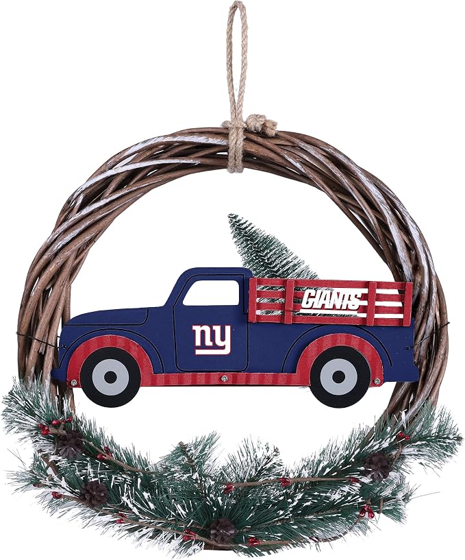 FOCO NFL Unisex-Adult NFL Team Logo Holiday Wreath with Truck