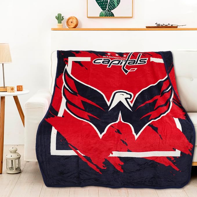 Northwest NHL Washington Capitals Micro Raschel Throw Blanket, 46" x 60", Dimensional