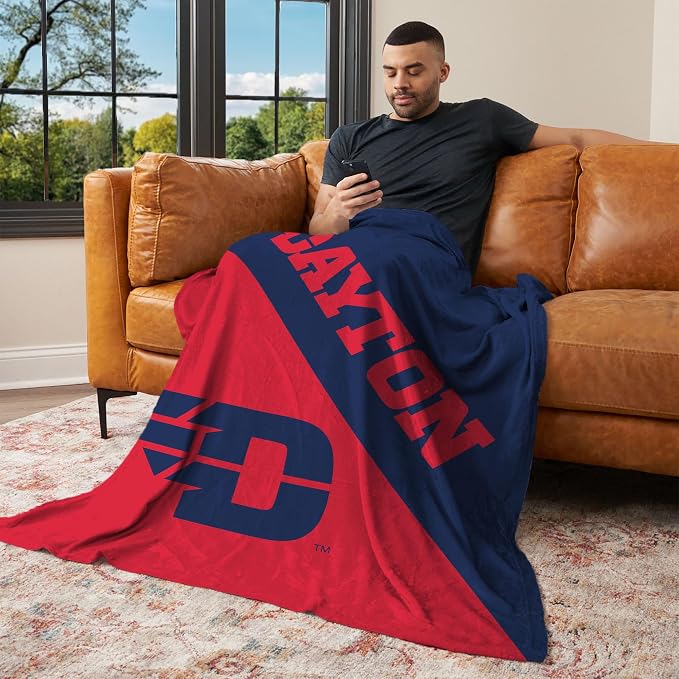 Northwest NCAA Silk Touch Throw Blanket, Ultra Soft Plush Polyester, Lightweight Warm Decorative Fan Gift, 46 x 60 in