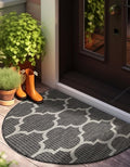 Unique Loom Outdoor Trellis Collection Area Rug (2' 2" x 3' 7" Hearth Black/Ivory)