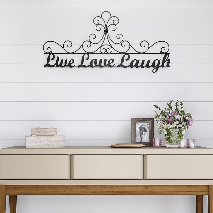 Metal Cutout-Live Laugh Love Decorative Wall Sign-3D Word Art Home Accent Décor-Modern Rustic or Vintage Farmhouse Style by Lavish Home