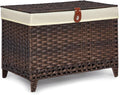 Wicker Storage Basket with Lid, 65L Shelf Basket with Removable Liner Bag | Rattan-Inspired Woven Design, Elevated Feet, Storage Trunk for Wardrobe, Bedroom & Home Organization