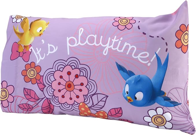 Disney 4 Piece Minnie's Fluttery Friends Toddler Bedding Set, Lavender