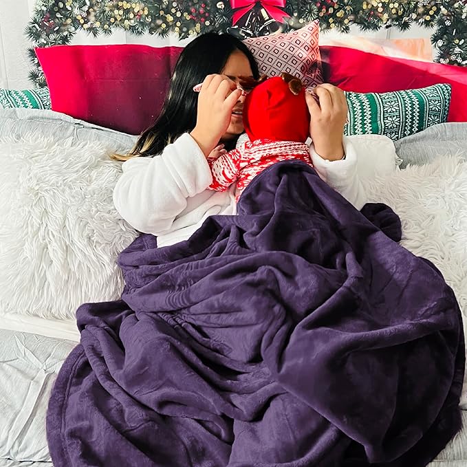 Bedsure GentleSoft Purple Fleece Blankets King Size - Bed Blanket Soft Lightweight Plush Cozy Fuzzy Luxury Microfiber, 108x90 inches