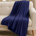 VCNY Home - Throw, Soft & Cozy Cotton Blanket, Cable Knit Home Decor (Dublin Navy, 50" x 70")