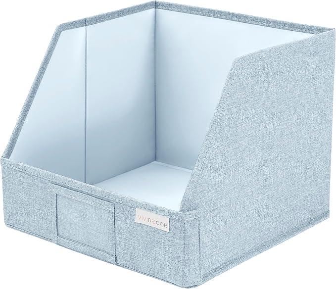 VIVIDECOR Open Front Trapezoid Closet Bins, Closet Storage Organizer for Shelves